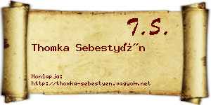 Thomka Sebestyén névjegykártya